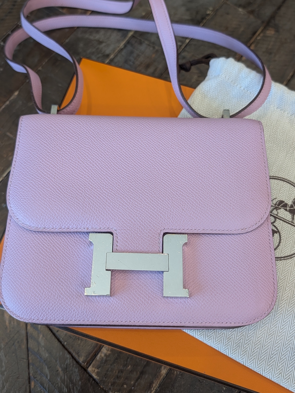 Hermes Epsom Constance 18 Mauve Sylvestre